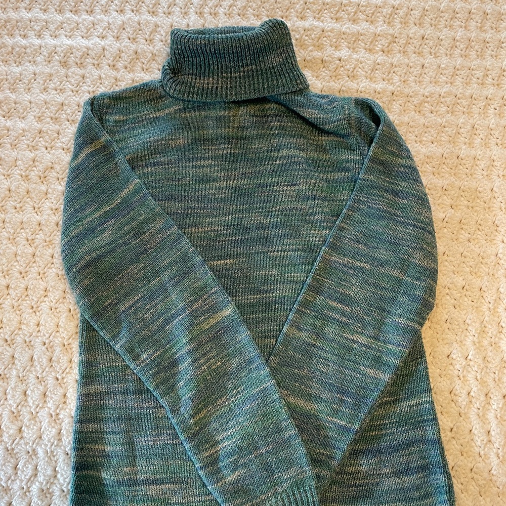 Green  and blue Turtleneck Sweater